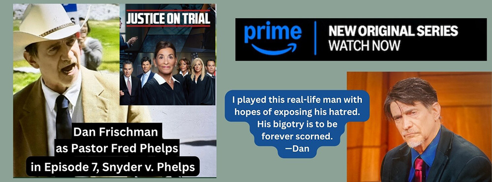 Advert for Dan Frischman on Justice On Trial on Amazom